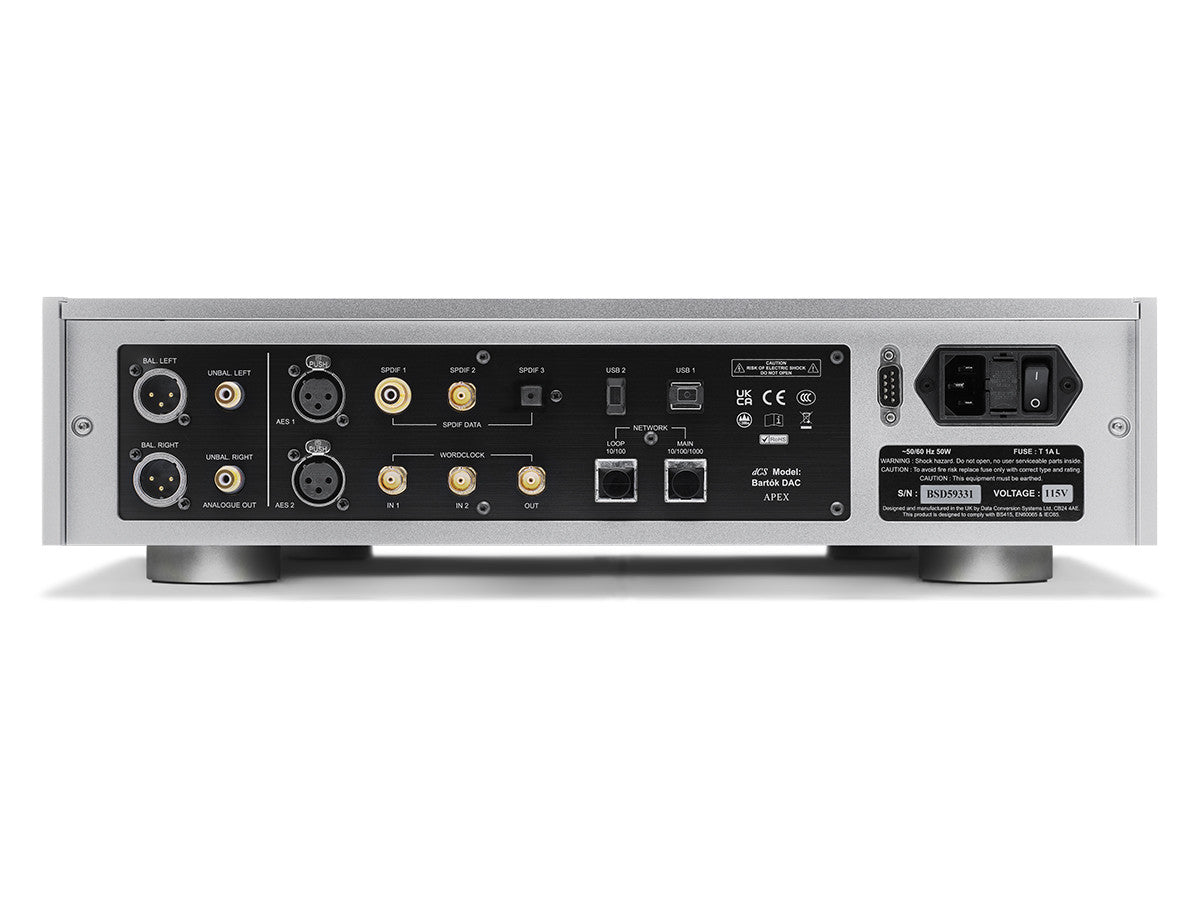 Bartók APEX DAC Headphone Amplifier Rear in Silver