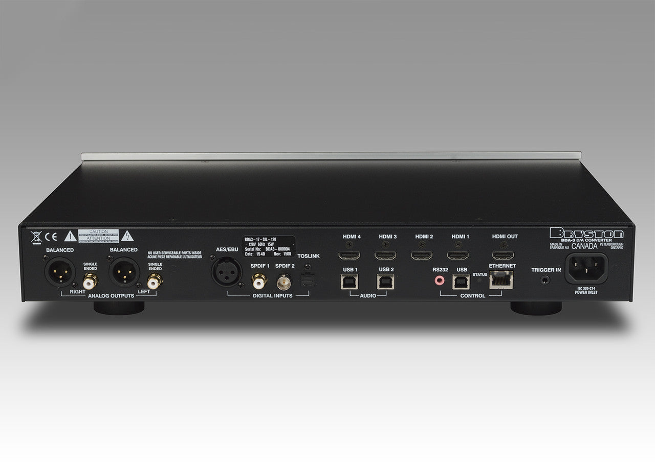 Bryston BDA-3 External DAC Rear Panel