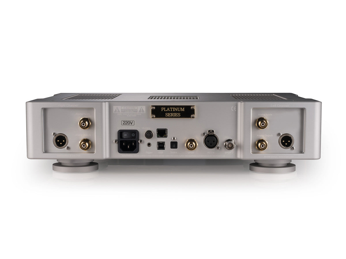 Back panel of Bricasti M21 DAC in Platinum